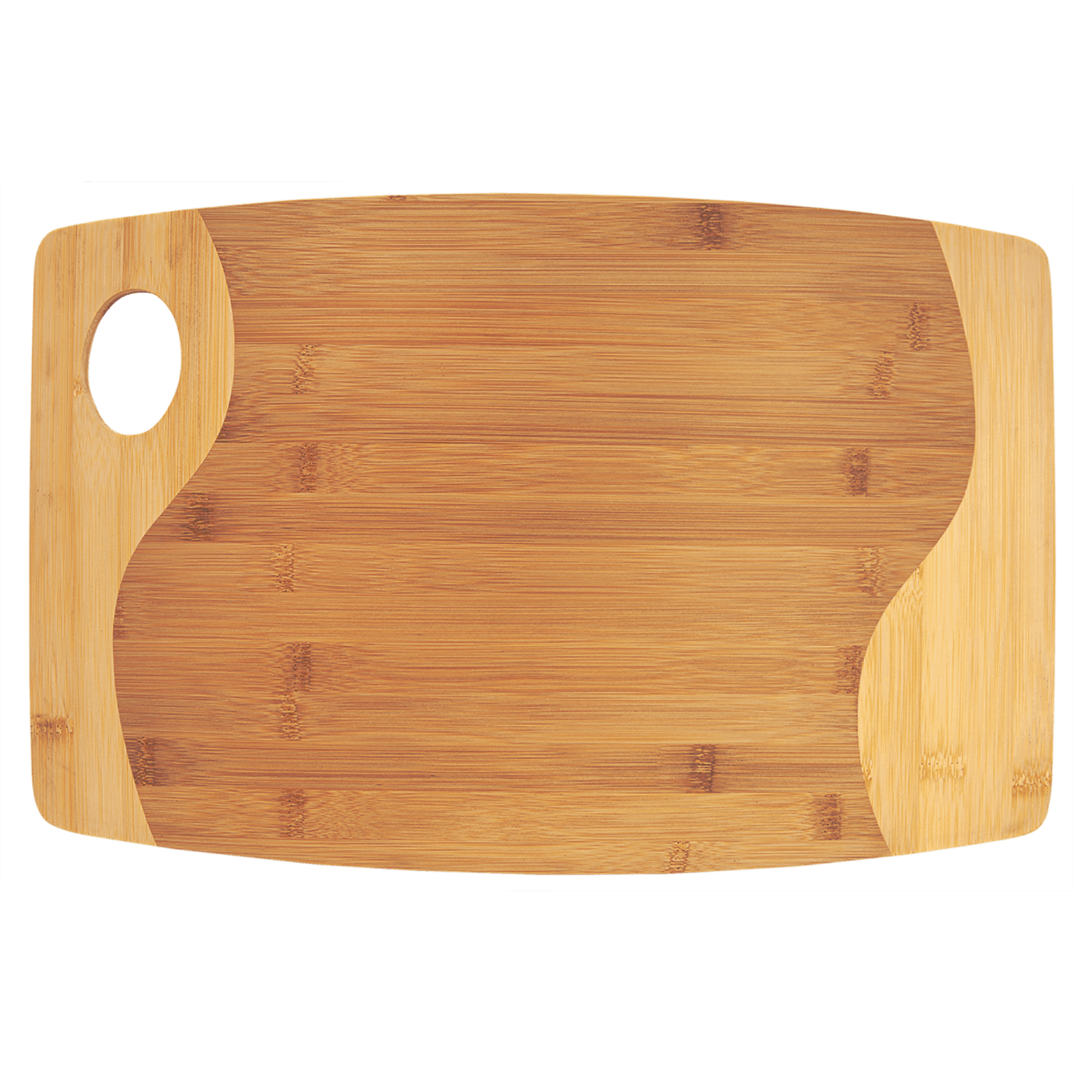 11.75 x 17.75 inch Bamboo Two Tone Cutting Board with Handle House and Cask